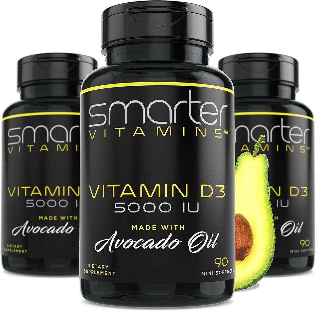 (3 balenia) Inteligentnejší vitamín D3 5000 IU v avokádovom oleji 125mcg 270 Mini Softgels