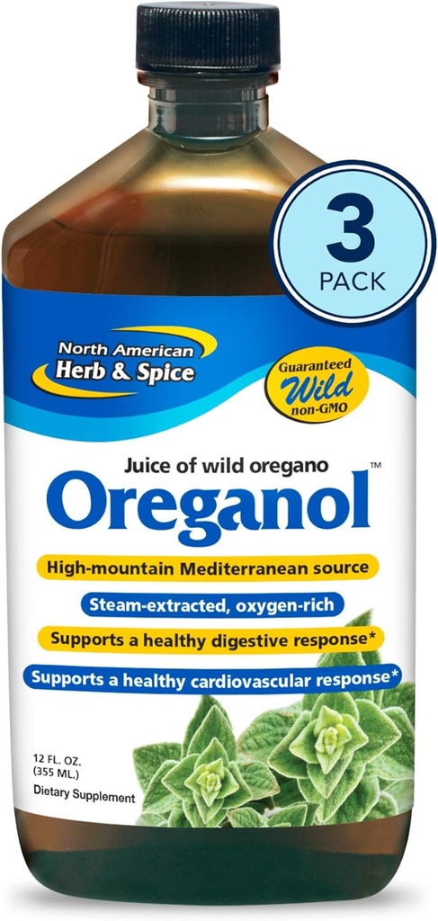 North American Herb & Spice Oreganol P73 Juice - 12 fl oz - Balenie 3 - Wild Oregano Oil - Heart & Digestive Health - Obličky, Pankreas a podpora pečene - Non-GMO - 173 Celkové služby