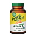 MegaFood Vitamín D3 1000 IU (25 μg) - Vitamín D doplnky s reálnym jedlom, Imunitná podpora, podporuje kosti, zuby a svaly, Vegetarián, Gluten-free, non-GMO, Košer 60 Tablety, 60 Servings