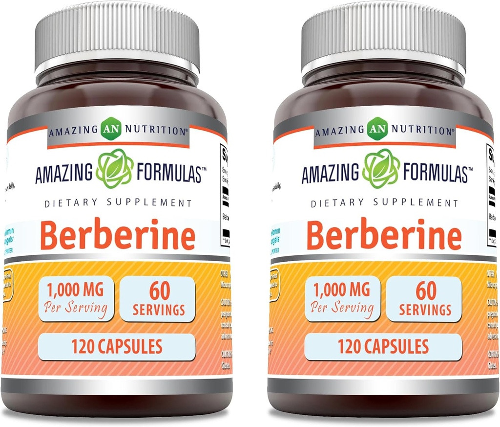 Amazing Formules Berberine 1000mg Per Serving Capsules Supplement 