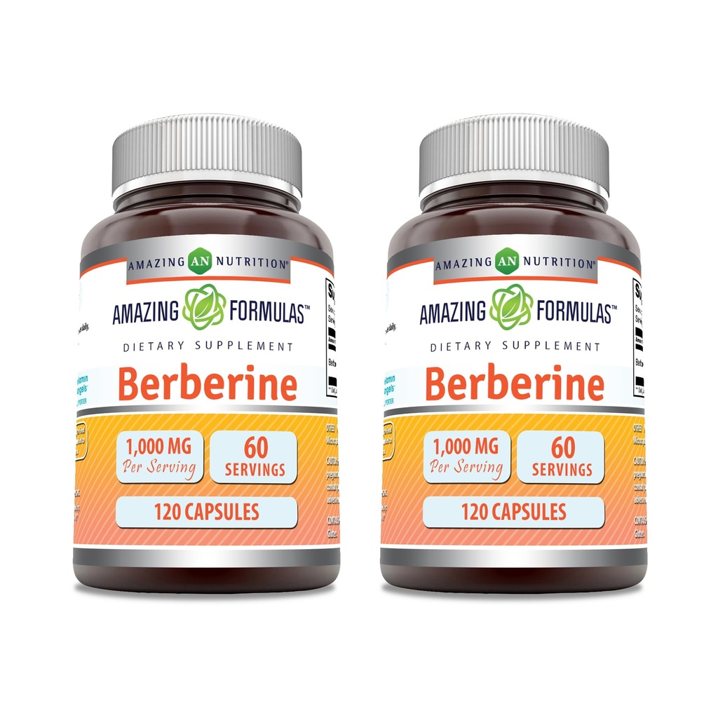 Amazing Formules Berberine 1000mg Per Serving Capsules Supplement 