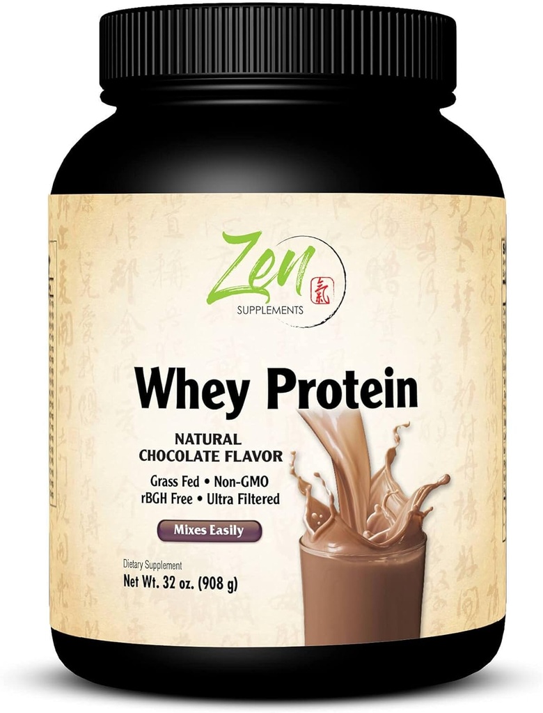 Zen Doplnky - Organická tráva Fed Wheey Protein 19g Per Serving Keto Friendly - Čokoláda 32 Oz-Powder