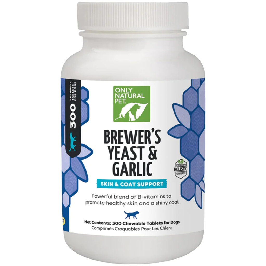 Len prírodné Pet Brewer kvasinky a cesnak Chewables - All-Natural Flea & Tick Prevencia pre psy - obohatené s B vitamíny - podporuje zdravú pokožku a pokožku - 300 Počet tabliet