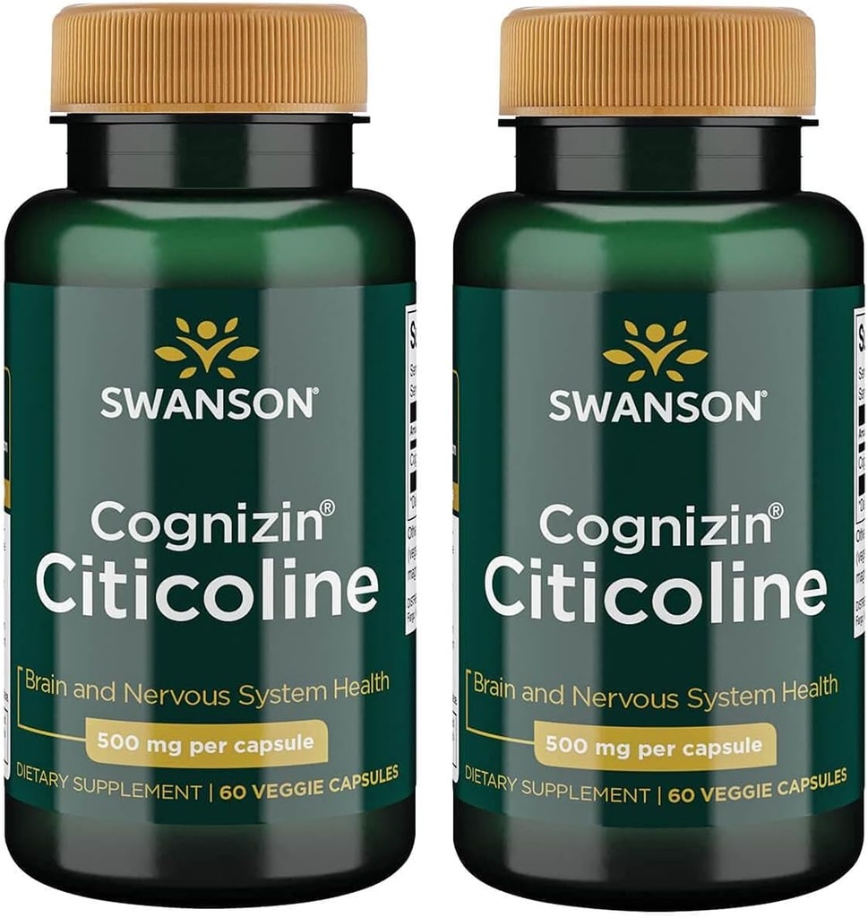 Swanson Cognizin Citicolín 1000 Milligrams 60 Veg kapsuly (2 balenia)