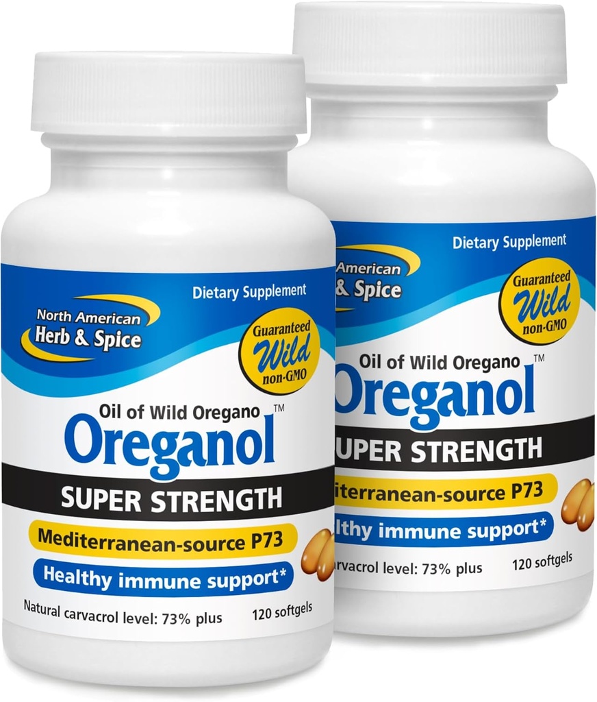 SEVER AMERICAN HERB & SPICE Super Strength Oreganol P73 - Balenie 2, 120 Softgels - Immune System Support - Non-GMO, Vegan Friendly - 240 Total Servings