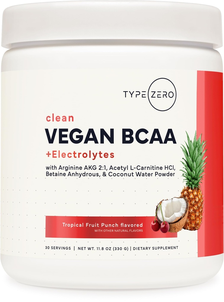 Typ Zero Ultra Clean Vegan BCAA Powder + Electrolytes (Tropical Fruit Punch 