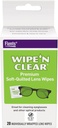 Flents Lens Wipes, Wipe 'N Clear, 20 Gróf, Pre-Moisted, Break-free, Safe for Glasss, Anti-Fog, Gentle Cleaning, Clear Vision, Individuálne zabalený pre cestovanie a pohodlie, Vyrobené v USA
