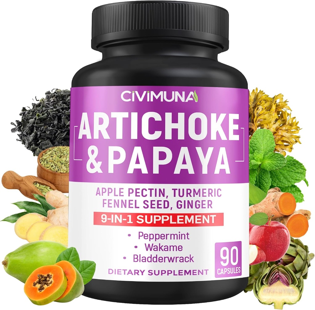 Artičoky Kapsule s Artičoke, Papaya, Apple pektin a viac - 90 Kapsule od 3 Mesiace Supply