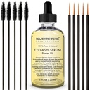Majestic Pure Castor Oil Eylash Serum - s Apple & Argan Stem Cells - Eyelash Growth Serum pre dlhšie silnejšie riasy, obočie a vlasy - Voľný súbor Mascara Brush & Eyliner Applicátor - 1 fl oz