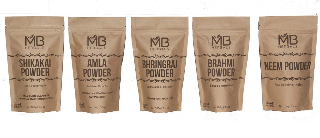 MB Bylinné prípravky na starostlivosť o vlasy Powders COMBO Pack 