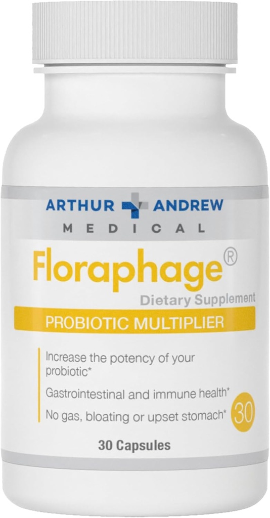 Arthur Andrew Medical, Florafage, Prebiotický vzorec a Probiotický násobiteľ, 30 kapsúl