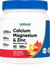 Nutricost kalcium Magnézium Zinok s práškom vitamínu D3, 60 Slúži (Ovocná rana) - Vápnik (1000 mg) Magnézium (420 mg) Zinok (16,5 mg) Vitamín D3 (30 MCG) - Bezlepok, bez GMO