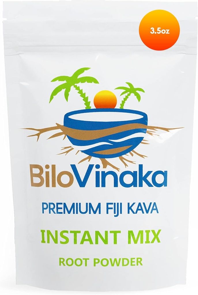 All- Natural Micronized Instant Kava Drink Mix, Premium Fidži Kava Kava Powder, Kava Fidžian Root Powder, No Schining Needed, 3. 5 oz/ 100 Grams