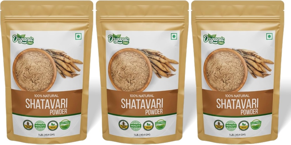 Organické Shatavari Powder - 16 oz (Pack of 3)