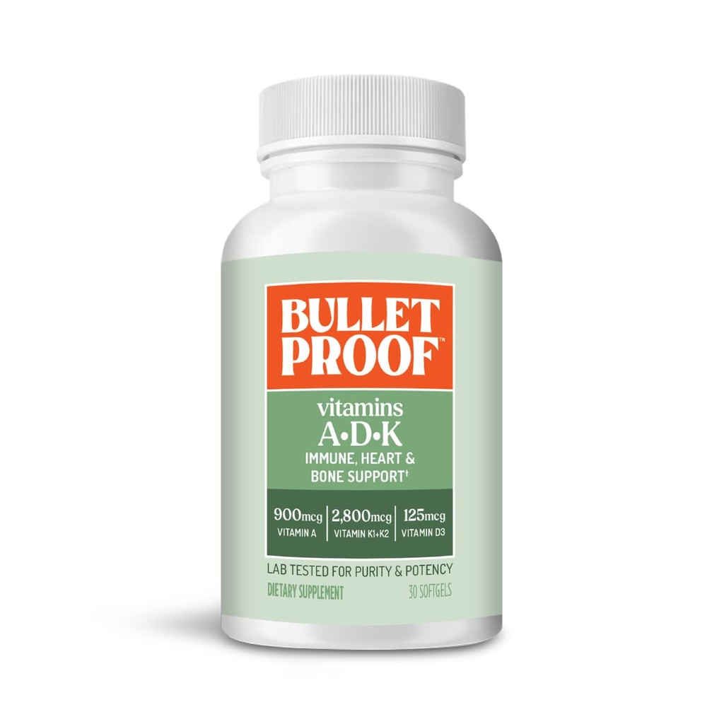 Nepriestrelné vitamíny A-D-K Softgels, 30 Gróf, Supplement for Heart, Bone Health and Immune Support