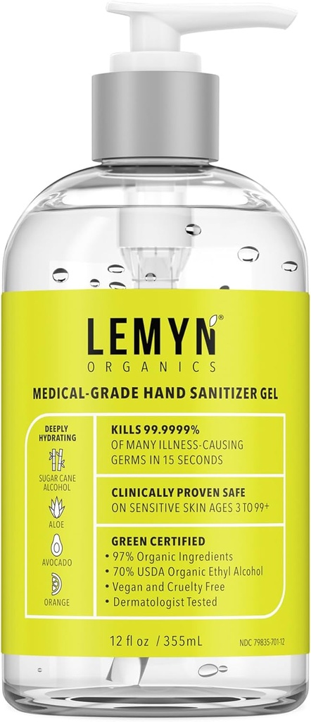 Medical-Grade Hand Sanitizer Gel 97 % Organic  Fľaša s čerpadlom