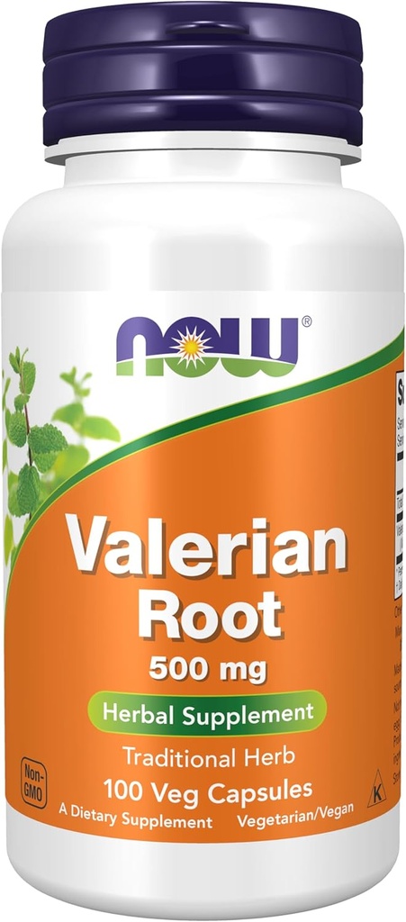 Now Supplements, Valerian Root (Valeriana officinalis) 500 mg, Herbal Supplement, 100 Veg Kapsule
