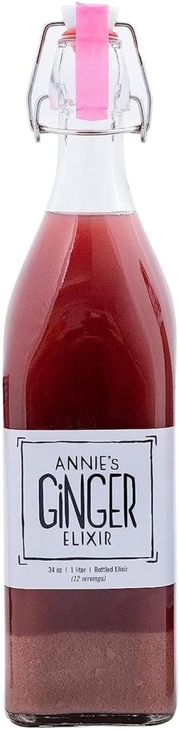 Annieho zázvorový elixír, 34oz 2-Pack, čistá prírodná organická tonická zázvorová rana, trávivé očistenie boosts Imunitná obrana, denné Gut zdravie a wellness, neGMO nápoje