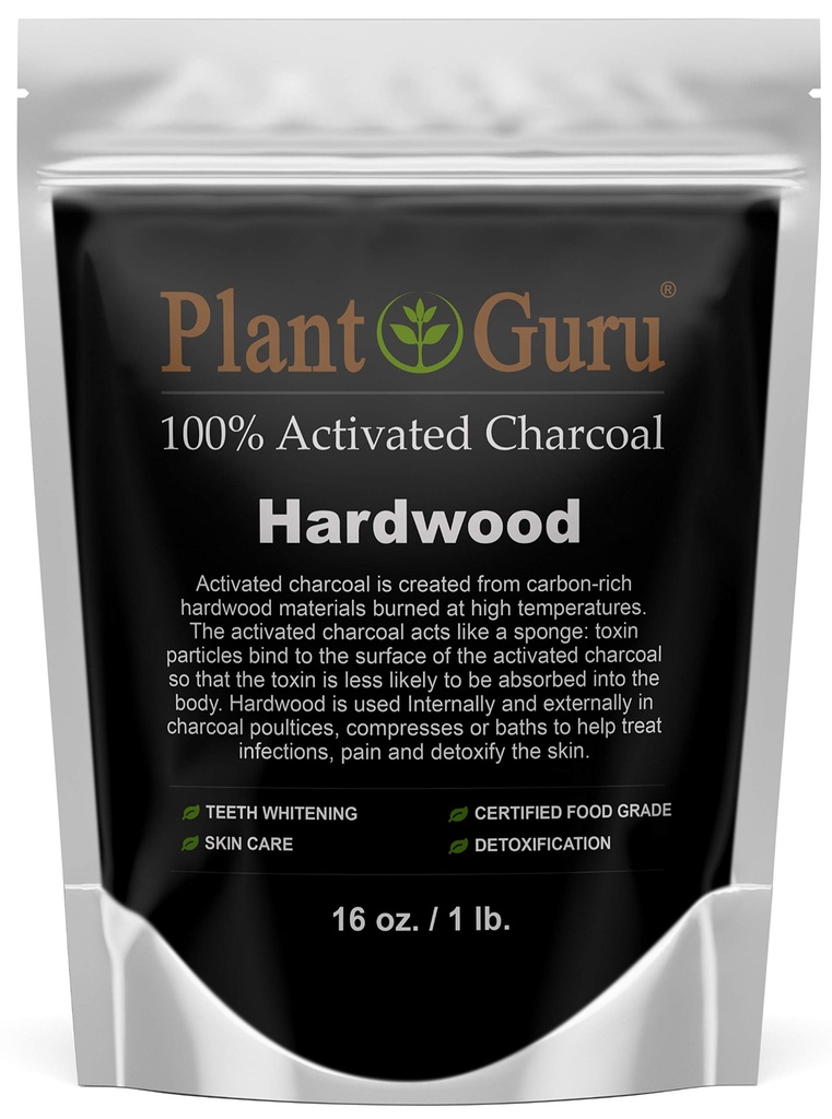 Aktivovaný Charcoal Powder 1 lb. Hardwood - Food Grade Kosher Non-GMO - Bielenie zubov, maska tváre a Mydlo výroby. Podporuje prirodzenú detoxikáciu a pomáha tráveniu