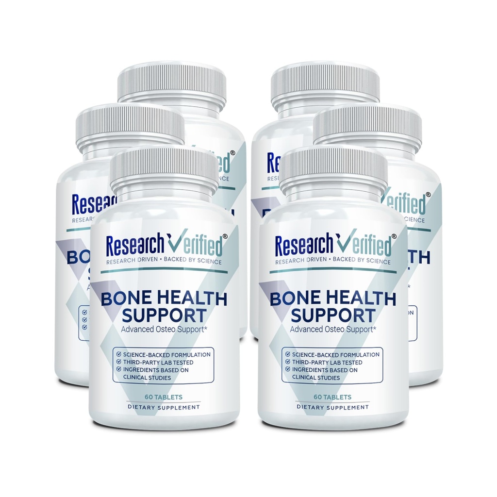 Výskum Overené Bone Health Support - Obnovenie kostnej hmoty - Triple Calcium Complex, Vitamín D3, Vitamín K2, Soy Isoflavones, BioPerine - 360 Tablety - 6 mesiacov Zásoba