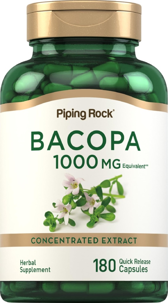 Piping Rock Bacopa Monnieri Supplement 1000mg 