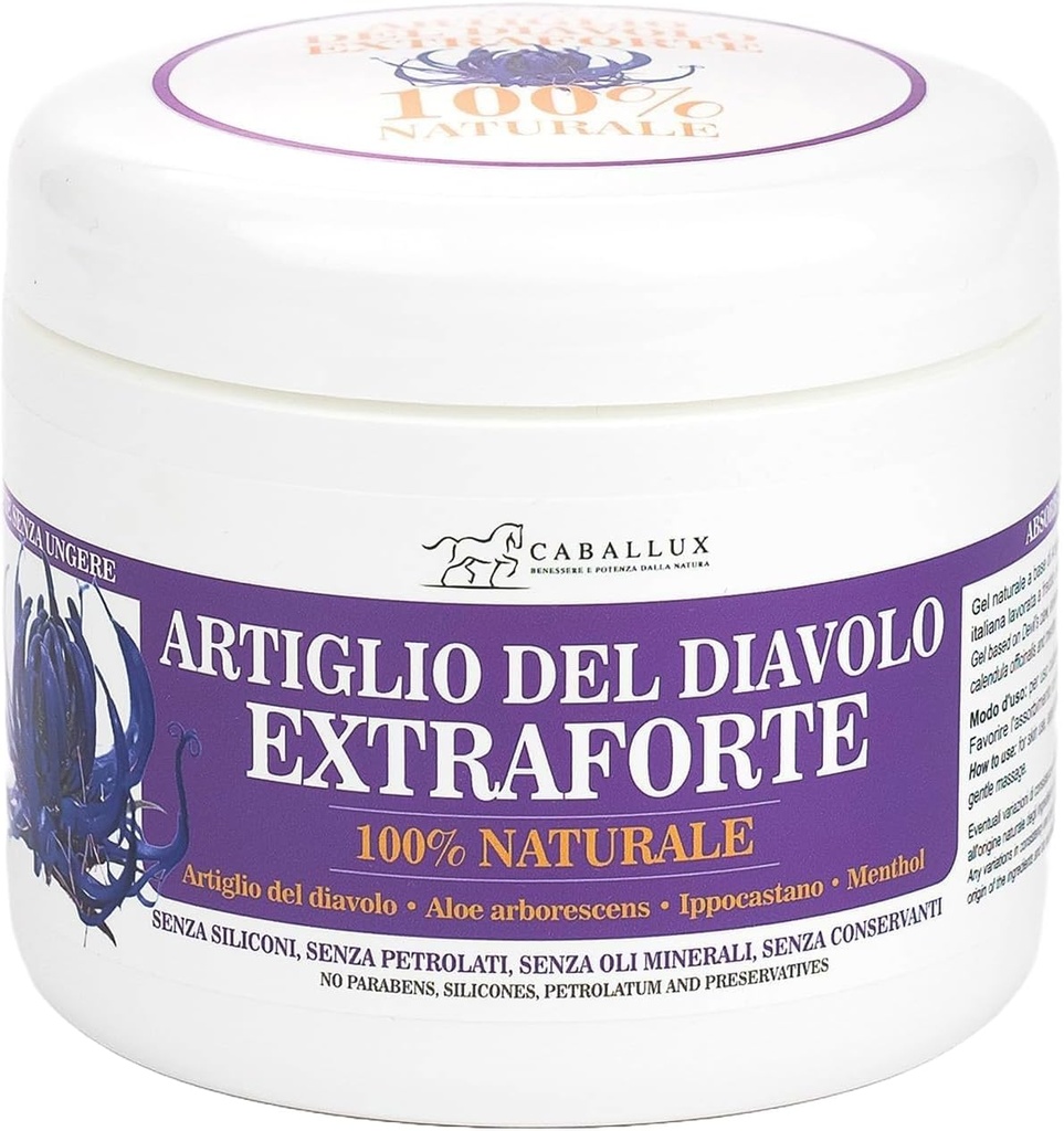 Diablov klaw silný gél 100% prírodné - obohatený o talianske Aloe Arborescens, Horse Chestnut, Menthol pre svaloviny a kĺby - 17 Oz