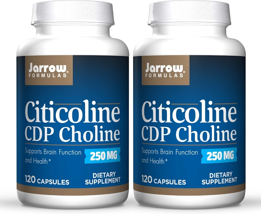 Jarrow Formules Citicolín (CDP Choline) 250 mg - 120 kapsúl, balenie po 2 - podporuje mozog zdravie a pozornosť výkon - Až 240 celkové služby