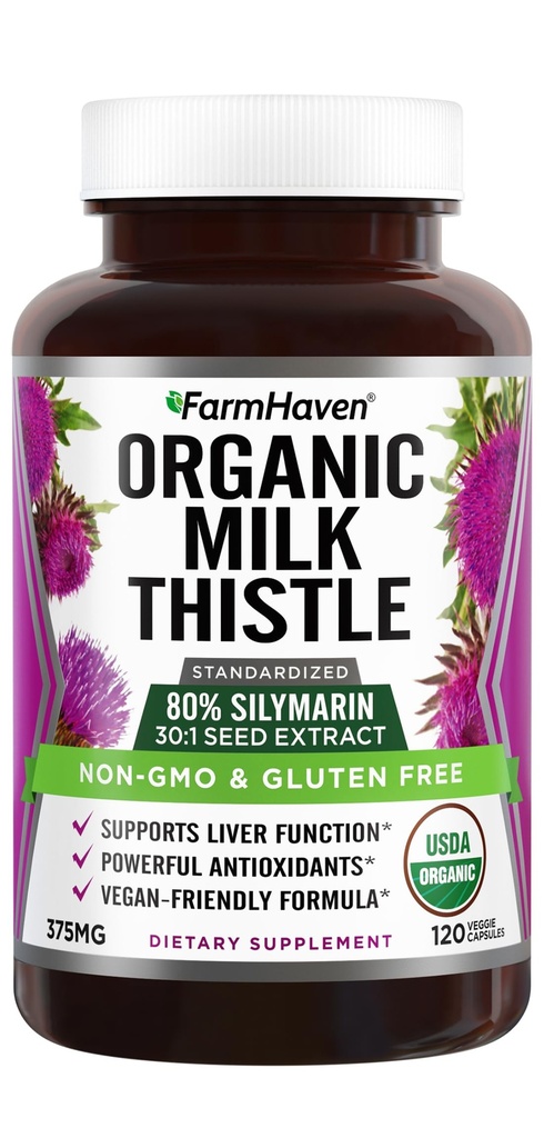 FarmHaven USDA Organic Milk Thistle Capsules 