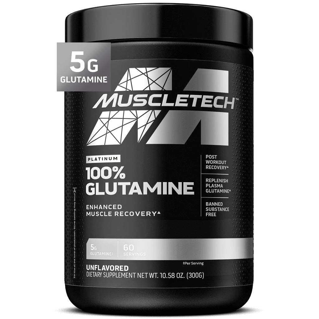 Svalová technika 100% L-Glutamine prášok pre zvýšenú svalovú obnovu - Pure L Glutamine Muscle Growth Builder & Energy Posilnenie výživy doplnok pre mužov a ženy - Neochutené, 60 Servisov