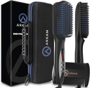 Arkam Brada rovnica pre mužov - Premium Vyhrievané bradavice kefka Kit w/Anti-Scald Feature, Dual Action Hair Comb a tvrdá škrupina Cestovné puzdro pre stredné až dlhé bradavice - Kostým a grooming darčeky pre mužov