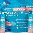 HydroMATE Powder Electrolyte Peach Tea Hydration Pakets Nízky cukor 16 Počet