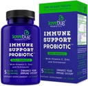 Lovebug PROBIOTICS Imunitná podpora Denné probiotiká pre mužov a ženy, 40 miliárd CFU & 6 kmeňov, Obsahuje vitamín C, zinok a Echinacea, 30 kapsúl, Vegan a Non-GMO