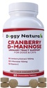 Cranberry D- Mannose pre psy a mačky močových ciest infekcie Podpora Predíde a eliminuje UTI, Infekcie močového mechúra Podpora obličiek, Antioxidant (Jednotná sila tablety, 60 Počet)
