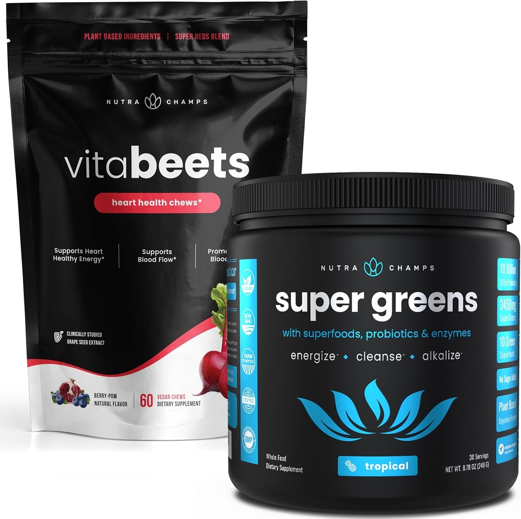 NutraChamps Repa Root Chewables & Greens Superfood Powder Bundle