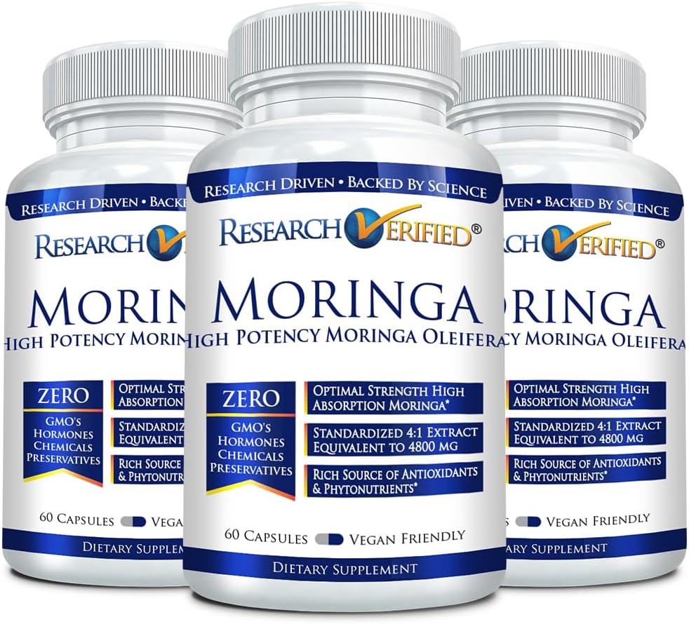 Výskum Overená Moringa Oleifera - 100% Pure Extract- 1200 mg per Serving - 60 Počet - 3 mesiace Zásobovanie
