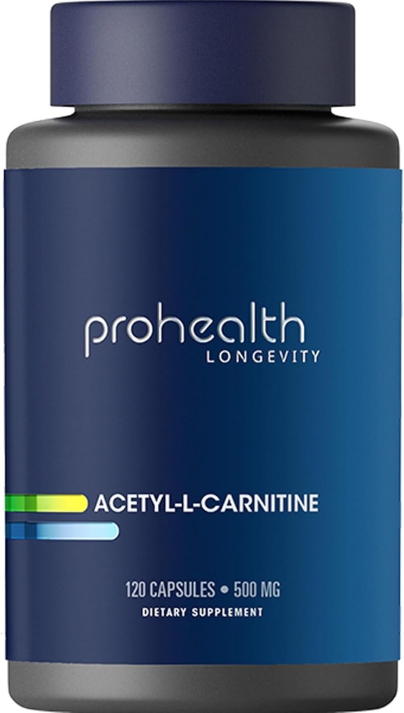 ProHealth dlhovekosť Acetylkarnitín Mozog & Heart Health Booster. Silný antioxidant pre kognitívnu ochranu a udržiavanie svalov. Podporuje Youthful Cellular Energy. 500 mg na službu, 120 služieb