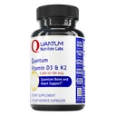Quantum Nutrition Labs Vitamín D3 a K2 Supplement - Bone & Heart Health Support for Women & Men, 5000 IU, Vegan Vitamíny, Umožňuje vstrebávanie vápnika, Gluten-Free - 30 Rastlinné kapsuly