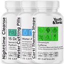 Youth & Tonic Sculpt Shred očistiť Detox 3X Tabletky na chudnutie: Apetite Supressant, Fat Burner, Energy Booster & Nighttime Cleanse for Diet 