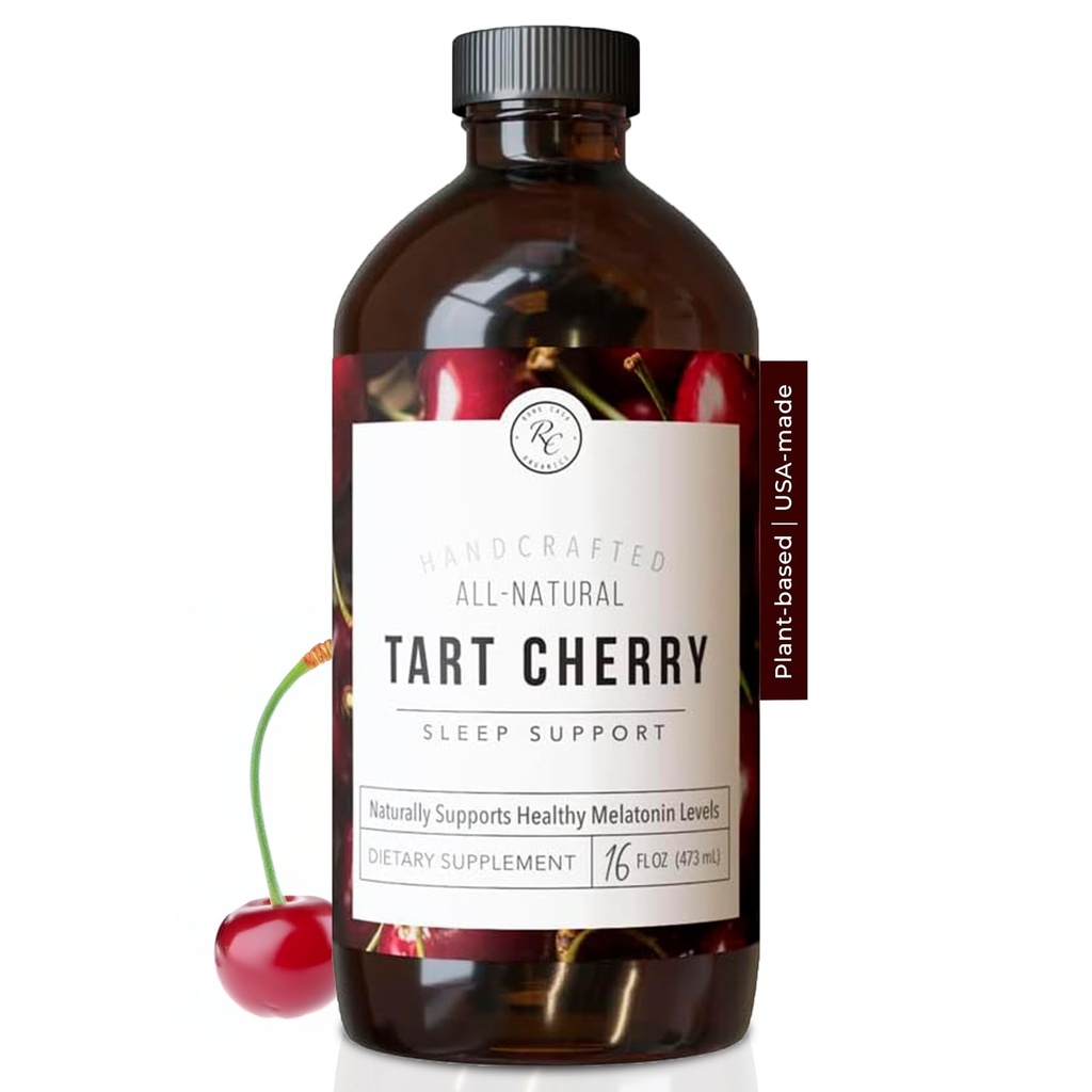 Rowe Casa Organics Tart Cherry Organic Sleep Support with Valerian Root, podporuje reguláciu spánkového cyklu a svalovej obnovy (16 Fl Ounces)