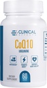 Klinické účinky CoQ10 Supplement - Koenzým Q10 200mg - 30-dňový zdroj - Ubichinón Antioxidant Supplement for Heart Health, Cognitive Functions and Energy Support - 1 Kapsule denne - Made in The USA