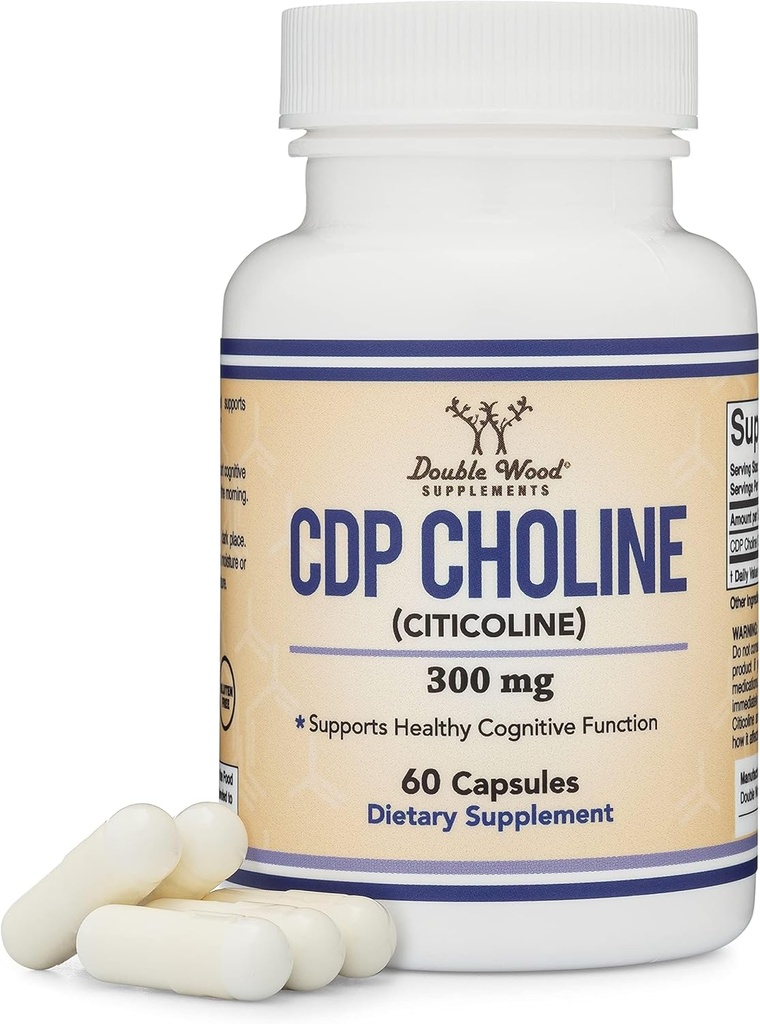 CDP Choline (Citicoline) Supplement, Pharmaceutical Grade, Third Party tested (60 Kapsule 300mg)