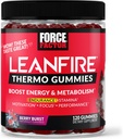 Force Factor LeanFire Thermo Gummies s B12 Vitamíny, Kofeín, & Green Coffee Bean, Boost Energy, Metabolizmus, Vytrvalosť, Vytrvalosť, Motivácia, Zameranie, & Performance, Pre Cvičenie Gummies, 120 Gummies