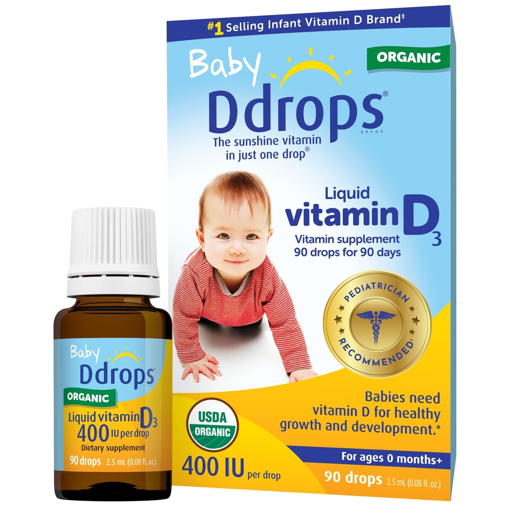 Drops Baby 400 IU, Vitamín D, 90 kvapky 2,5 ml (0,08 Fl. Oz (Pack of 1))