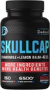 9in1 Skullcap Herb Supplement 5 mesiacov Pre zdravotný spánok, Mood & Immune - 6500mg Concentrated with harmanček, Lemon Balm, Passion Flower, Ashwagandha & more, Non-GMO, Gluten-Free, 150 Vegan Kapsule