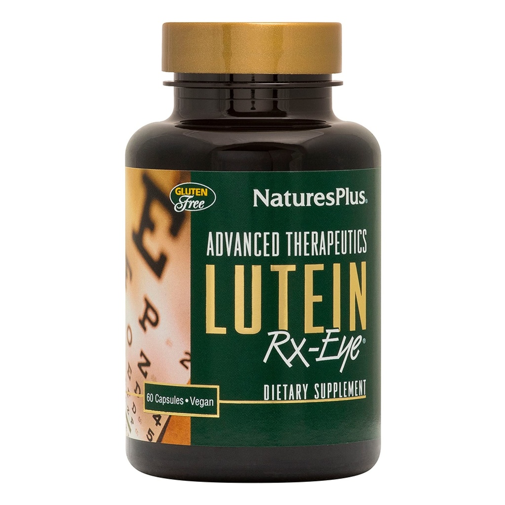 Natures Plus Advanced Therapeutics Lutein Rx-Eye - 20 mg, 60 Vegetariánov Kapsule - Eye Functions Suplement Enhanced with Zeaxantin, Antioxidant - Gluten-free - 20 Servings