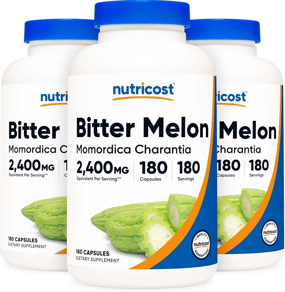 Nutricost Bitter Melon 600mg, 180 Capsules (3 Bottles)