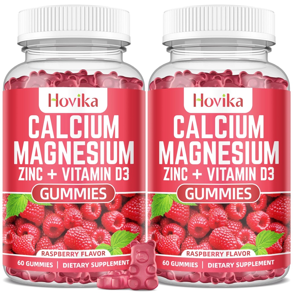Magnézium Magnézium Gumies s draslíkovým vitamínom C, B6, D3, K2 - Vápnik pre ženy a mužov - horčíkový zinok Multi Vitamínové doplnky pre kosti, svalovinu, zuby, pokoj, nálada - 2 balenia - 60 Cts