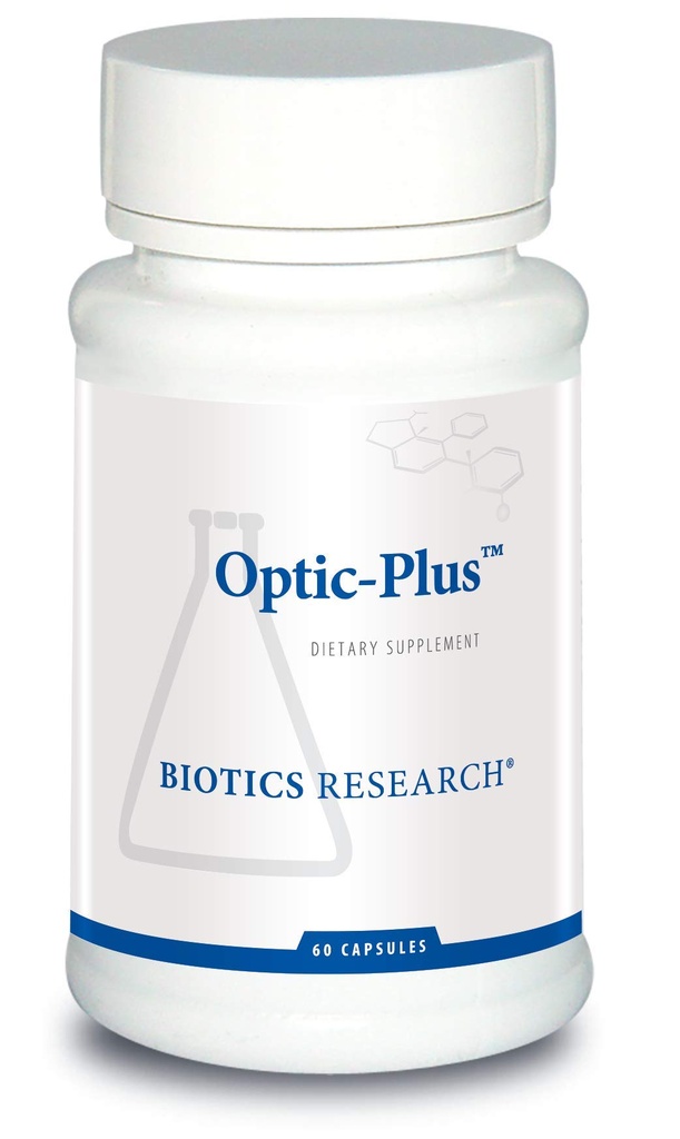 Biotiká Výskum Optic Plus Očné vitamíny a minerály podpora doplnok s luteínom a zeaxantínom, zdravé sietnice tkaniva a vízia 60 kapsuly