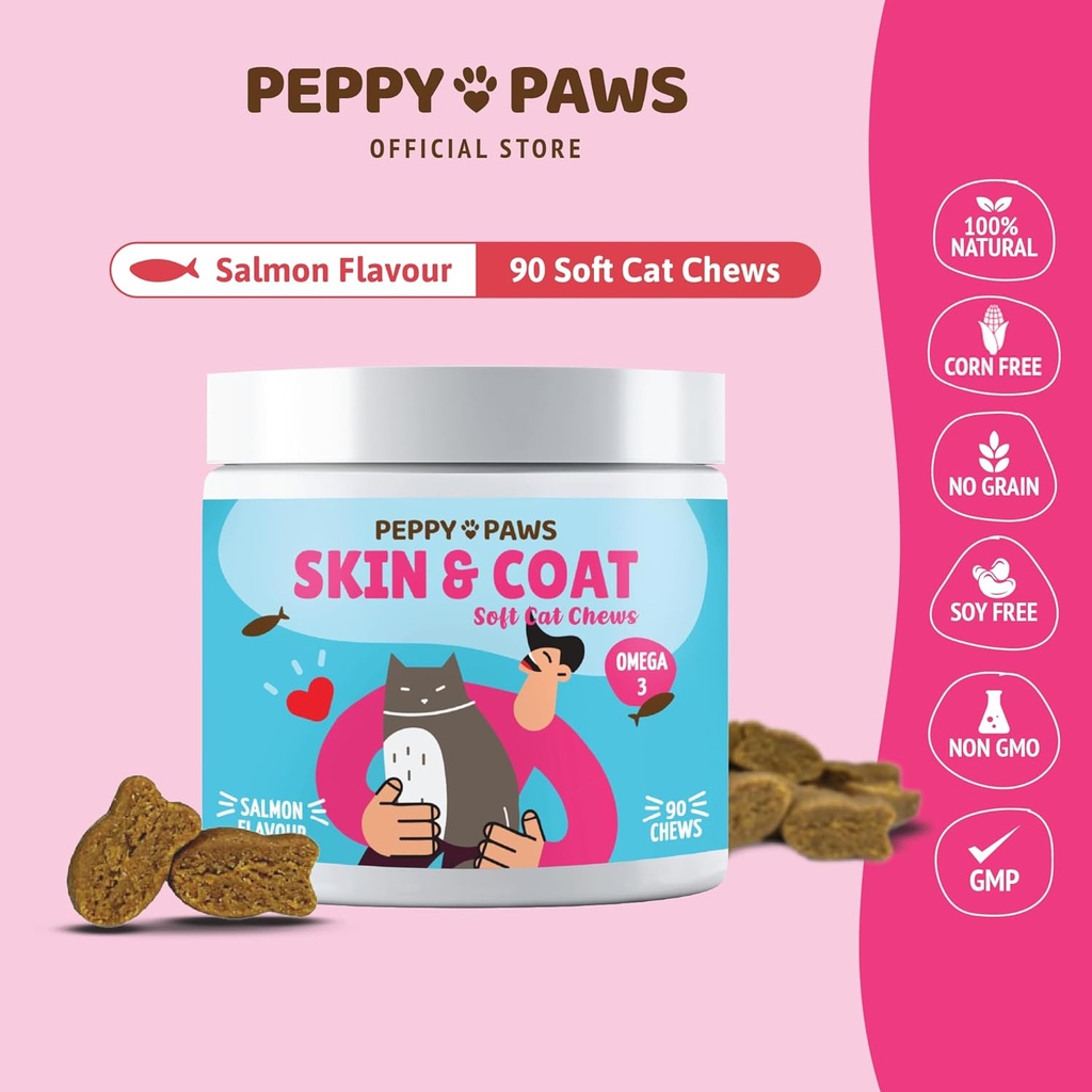 Skin & Coat Chews pre mačky - 90 Mäkké žuvačky 