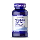 Puritánska pýcha s absorbovateľným vápnikom 1200 mg Plus vitamín D3 25 μg 1000 IU s Bone- ActiveTM, 200 softgelov s rýchlym uvoľňovaním